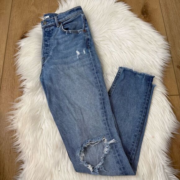 [GRLFRND] Karolina Straight Leg Distressed Jean - Size 25 - Picture 5 of 6